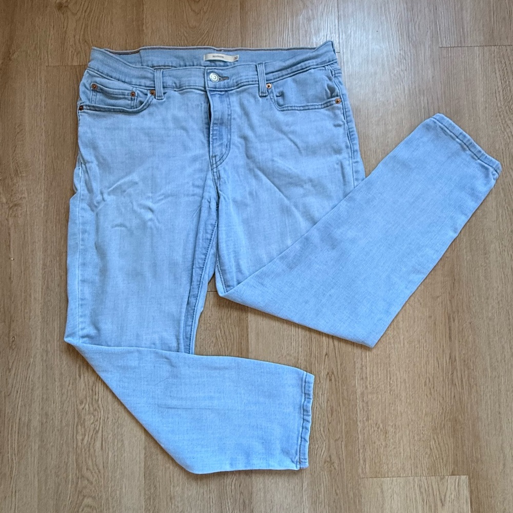 Levi's Boyfriend Light Wash Mid-Rise Women's Stretch Denim Jeans Solid Size 32